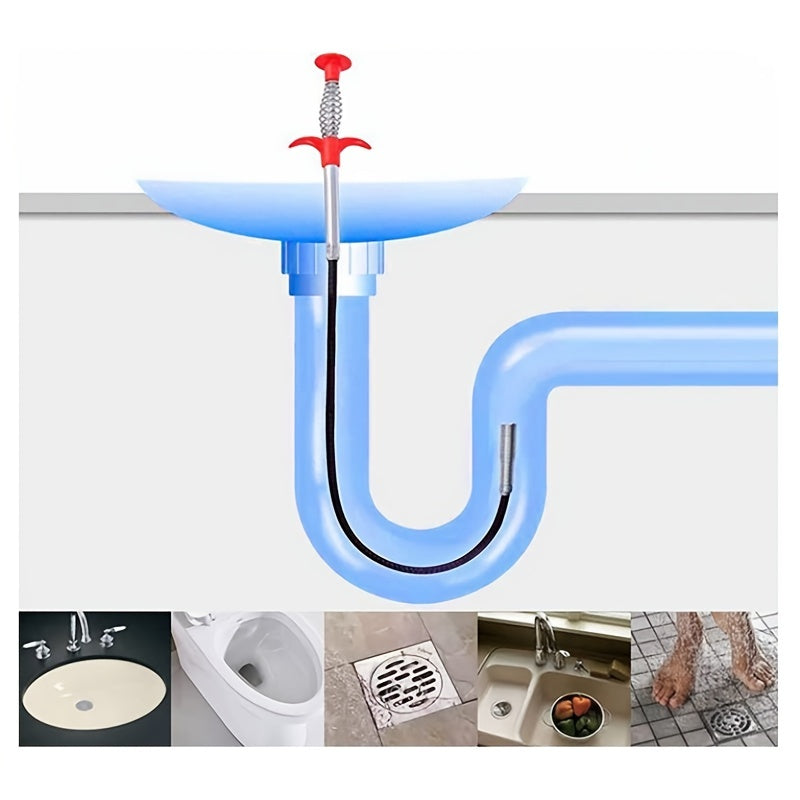 1 Stück flexibles Abflussreinigungswerkzeug – Abflussreiniger für Küchenspülen, Badewannen, Toiletten und Rohre, leichtes Abflussreinigungsgerät, benutzerfreundlicher Rohrreiniger | Flexibles Schlangendesign | Flexibles Greifwerkzeug