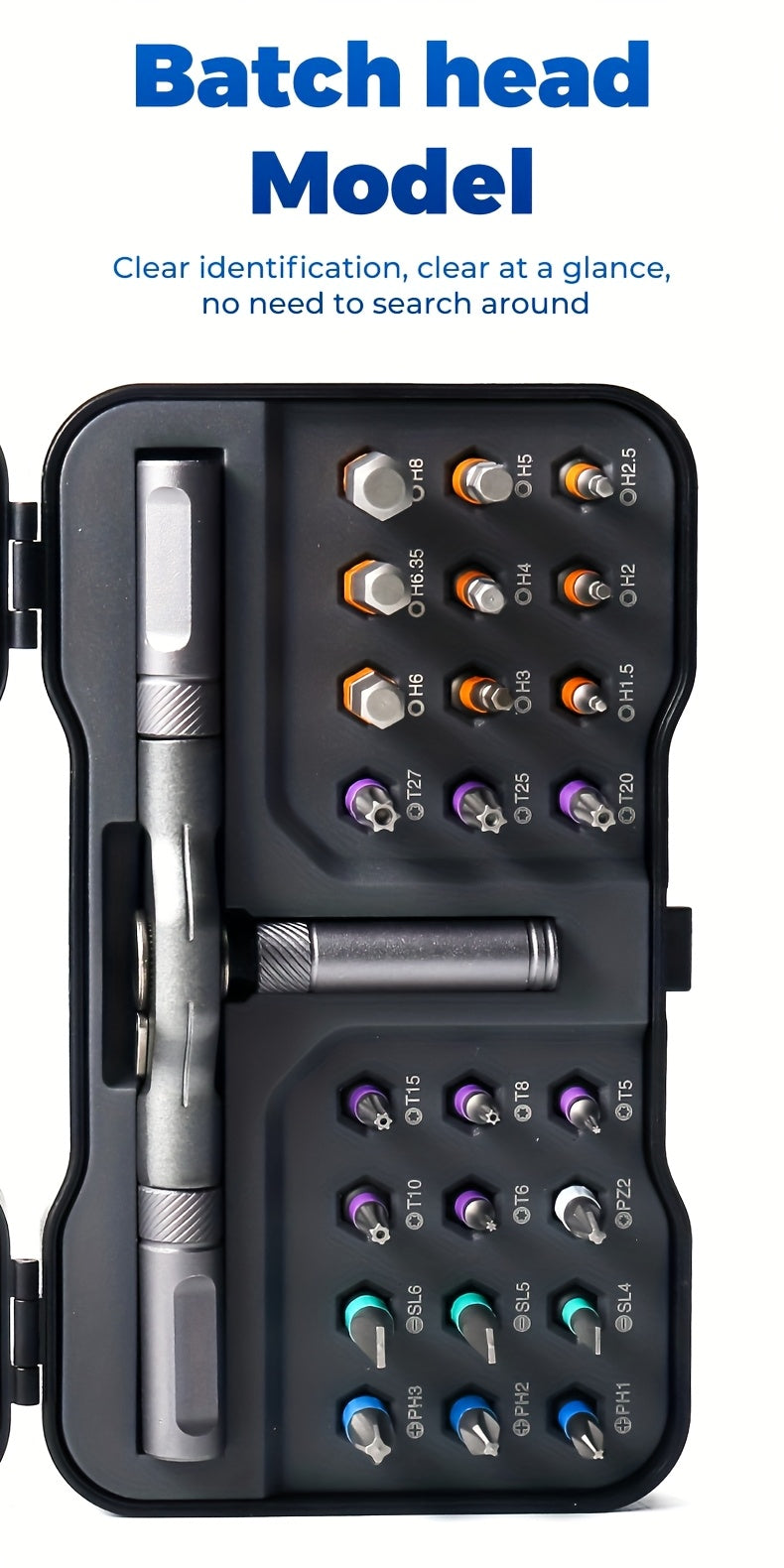 Kompaktes 25-in-1-Ratschenschraubendreher-Set mit Magnet | Abnehmbarer Griff und Präzisionsbits | Für die Reparatur von Telefonen/Uhren/PCs | Heimwerker-Werkzeugset aus Chrom-Vanadium-Stahl | Robustes, tragbares Etui