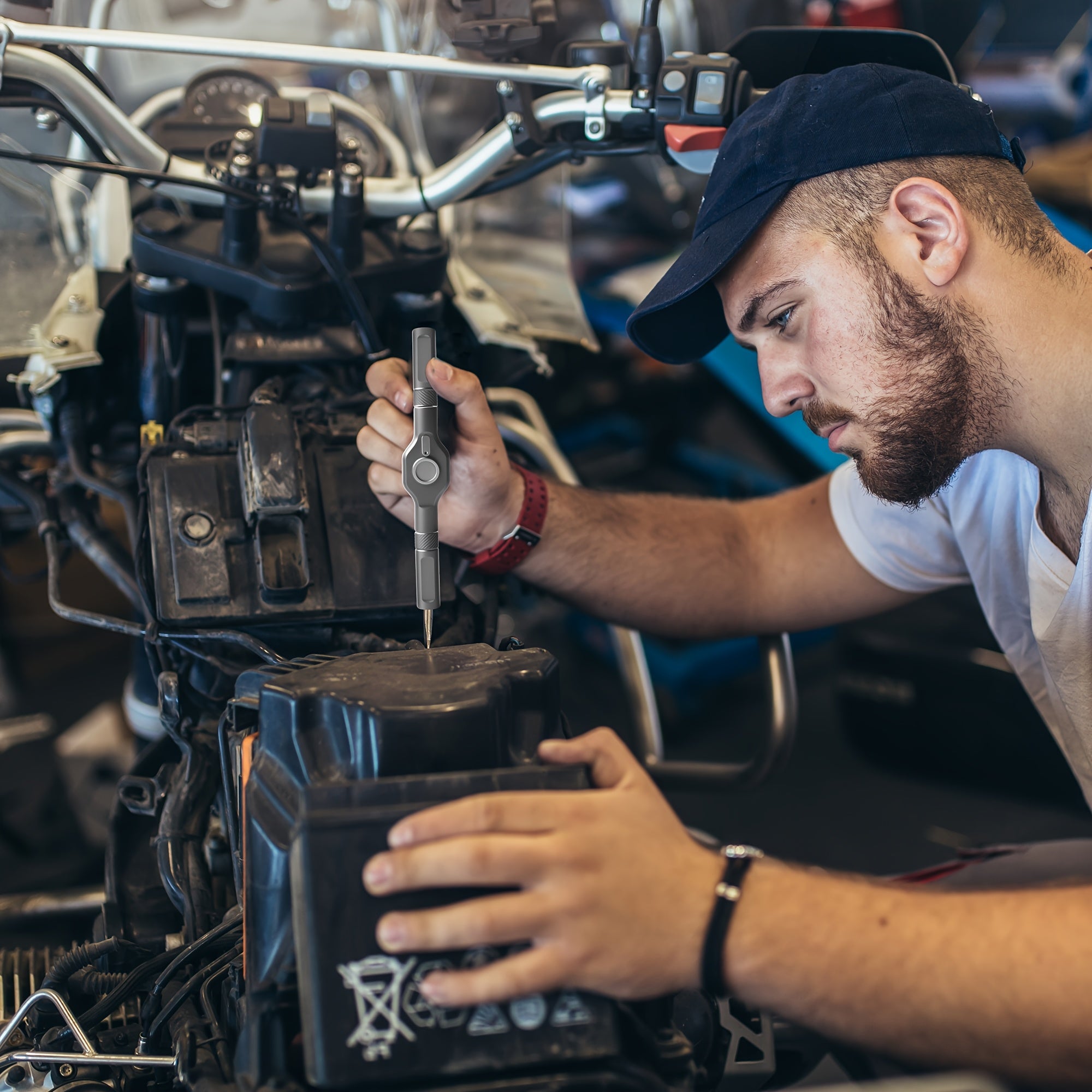 Kompaktes 25-in-1-Ratschenschraubendreher-Set mit Magnet | Abnehmbarer Griff und Präzisionsbits | Für die Reparatur von Telefonen/Uhren/PCs | Heimwerker-Werkzeugset aus Chrom-Vanadium-Stahl | Robustes, tragbares Etui