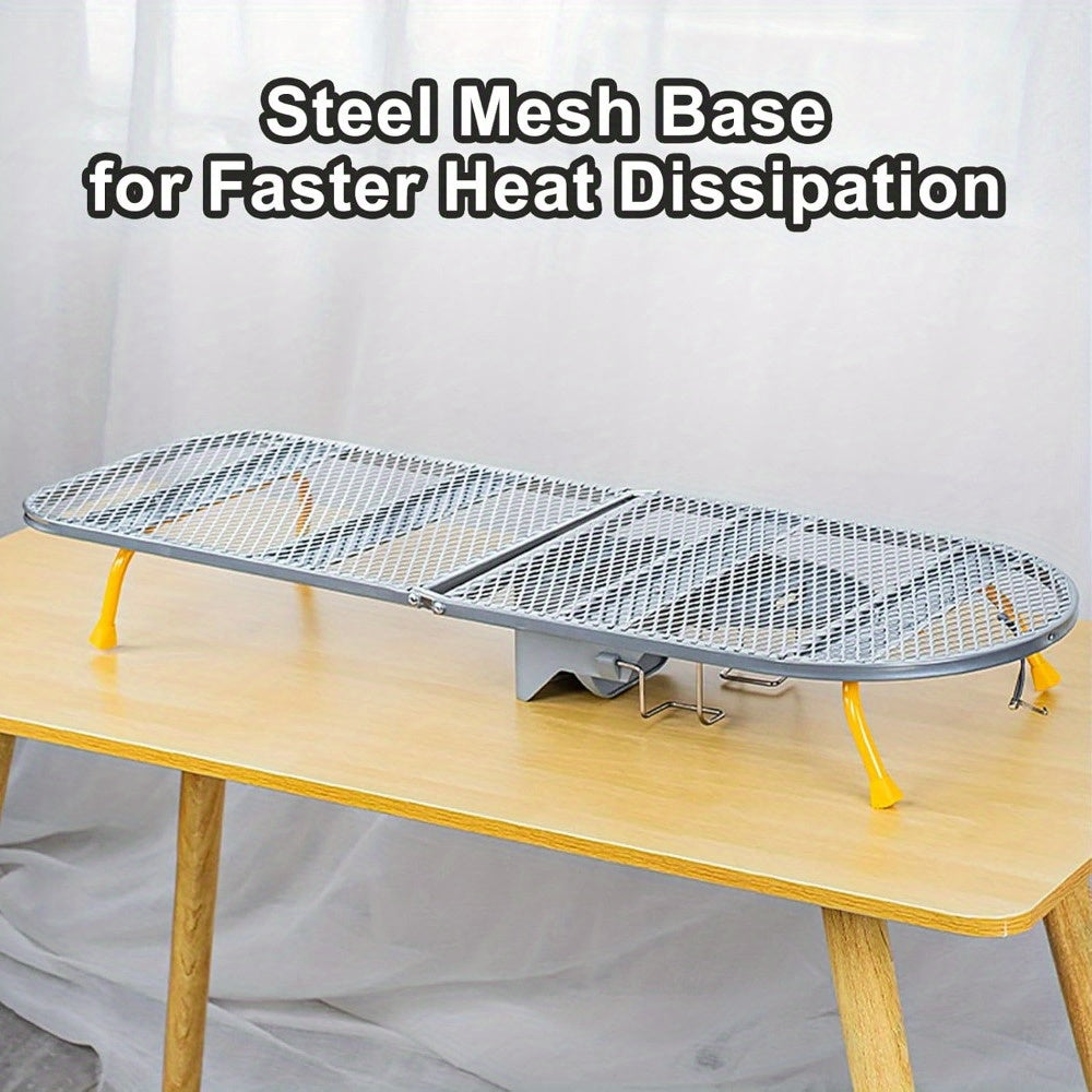 Faltbares Mini-Bügelbrett mit Bügeleisenhalter | Tragbares 89 x 33 cm (35 × 13 Zoll) Tischbügelbrett | Platzsparend für kleine Räume | Rutschfeste Füße | Wärmereflektierender Bezug | Einfach zu verstauen und zu Hause zu verwenden