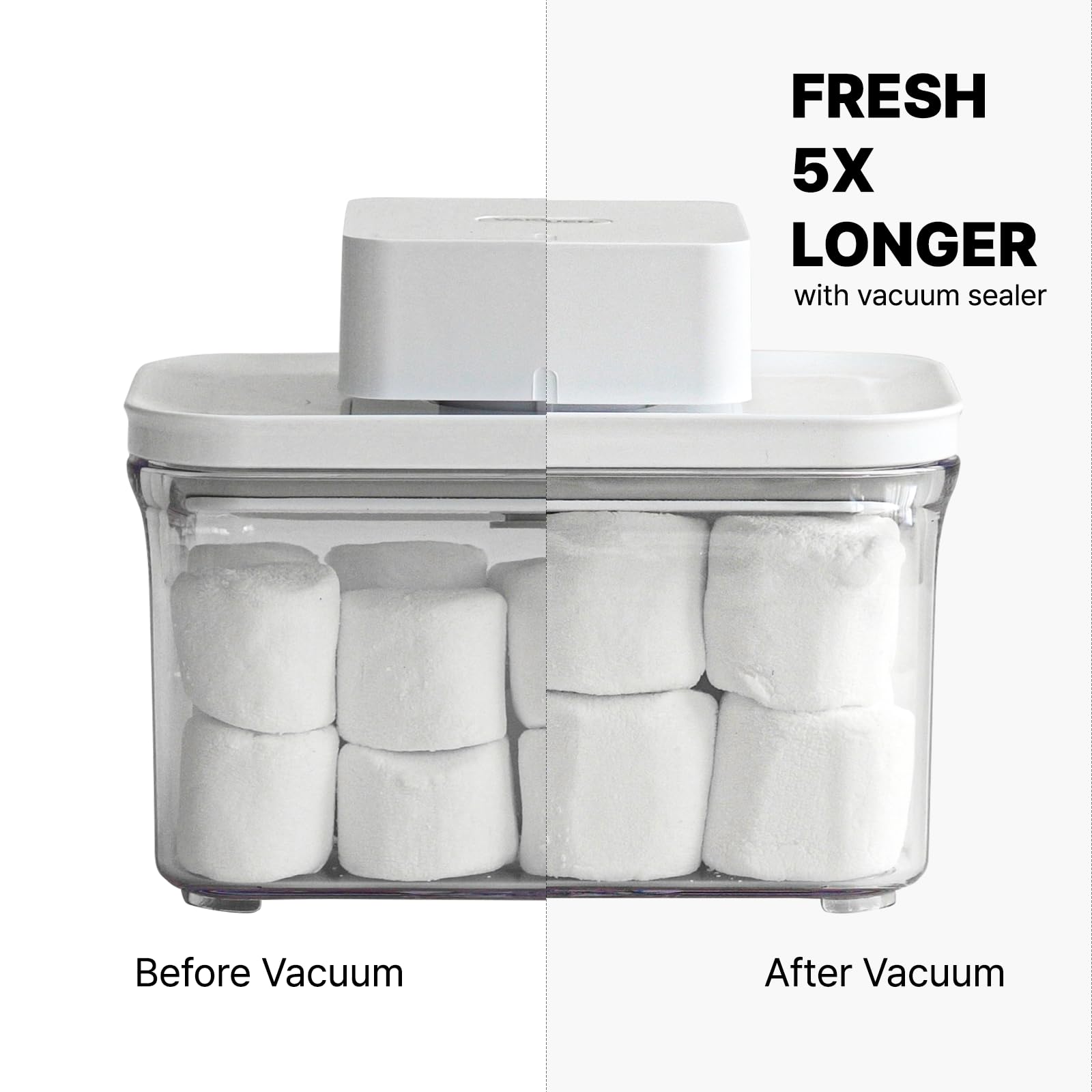 VAKUEN Premium Airtight Food Storage Containers, 4 Piece Set, Intelligent One Click Seal Lid, No Hinges, Patented Double Silicone Lining, 100% Leak-Proof, BPA-Free