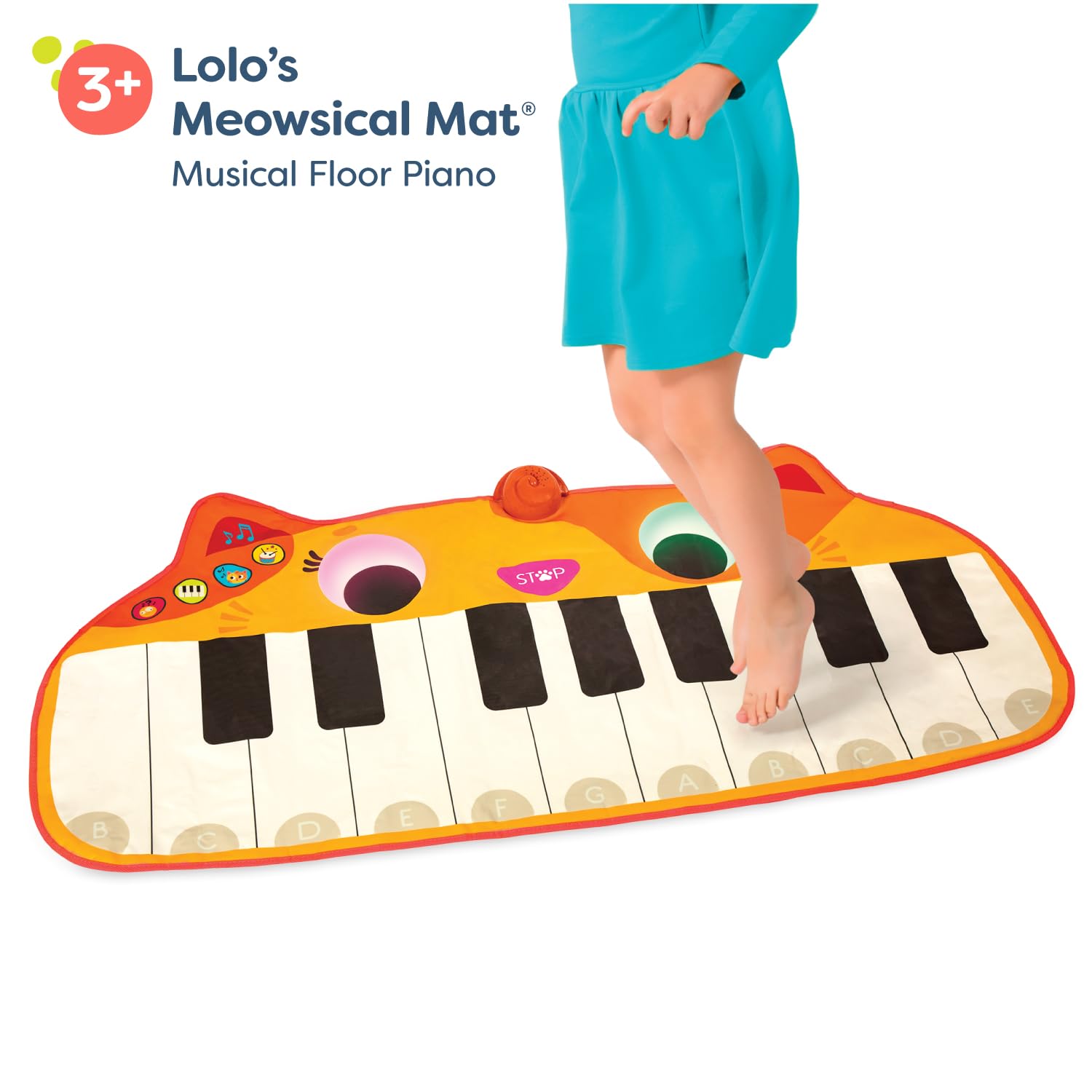 Land of B. Nilpferd-Spielzeug-Keyboard mit Lichtern und Liedern, Klavier, Musikspielzeug, Musikinstrument zum Klavierspielen für Babys und Kinder ab 1 Jahr