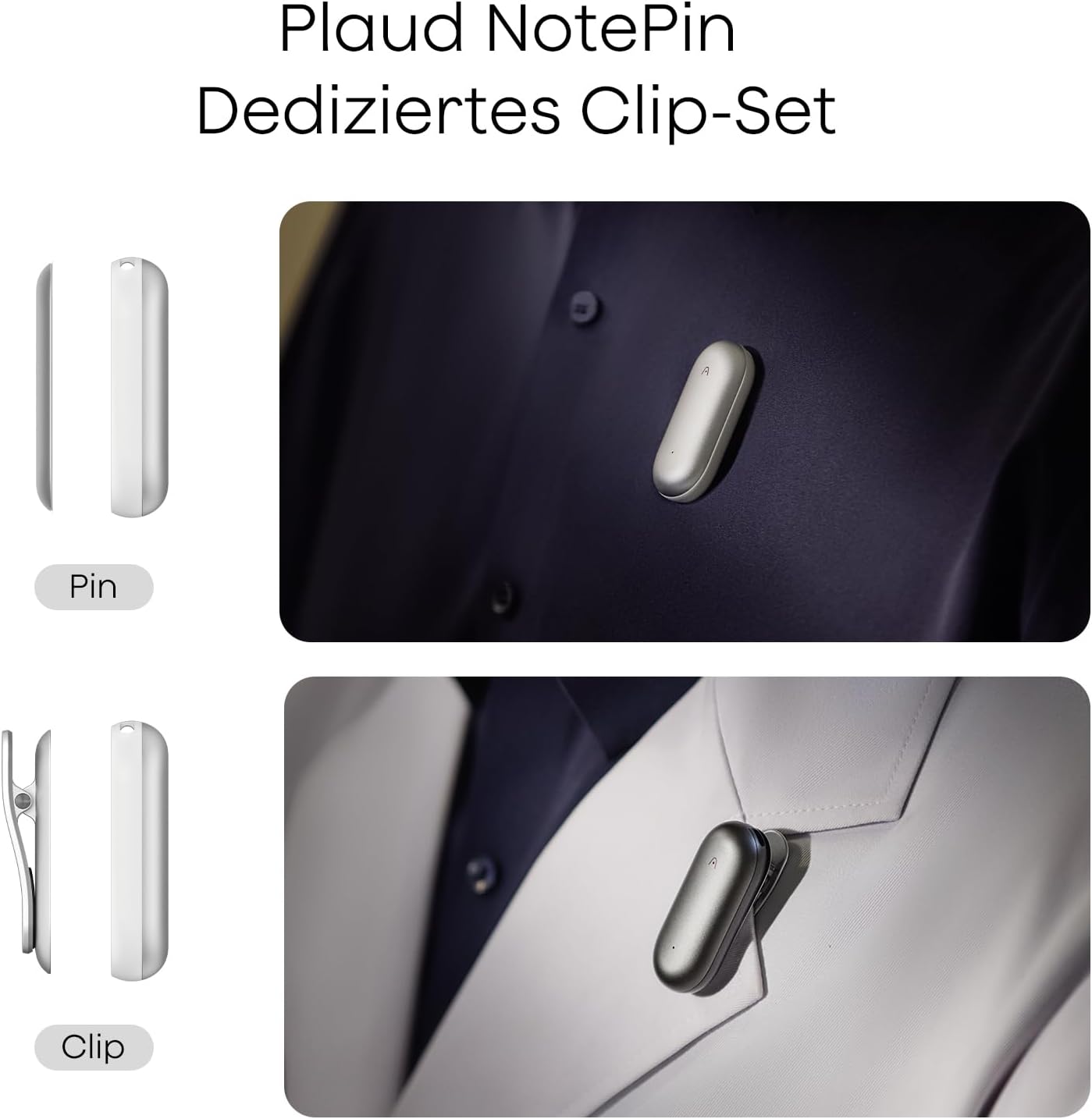 Plaud NotePin Clip- und Pin-Set für NotePin AI Voice Recorder