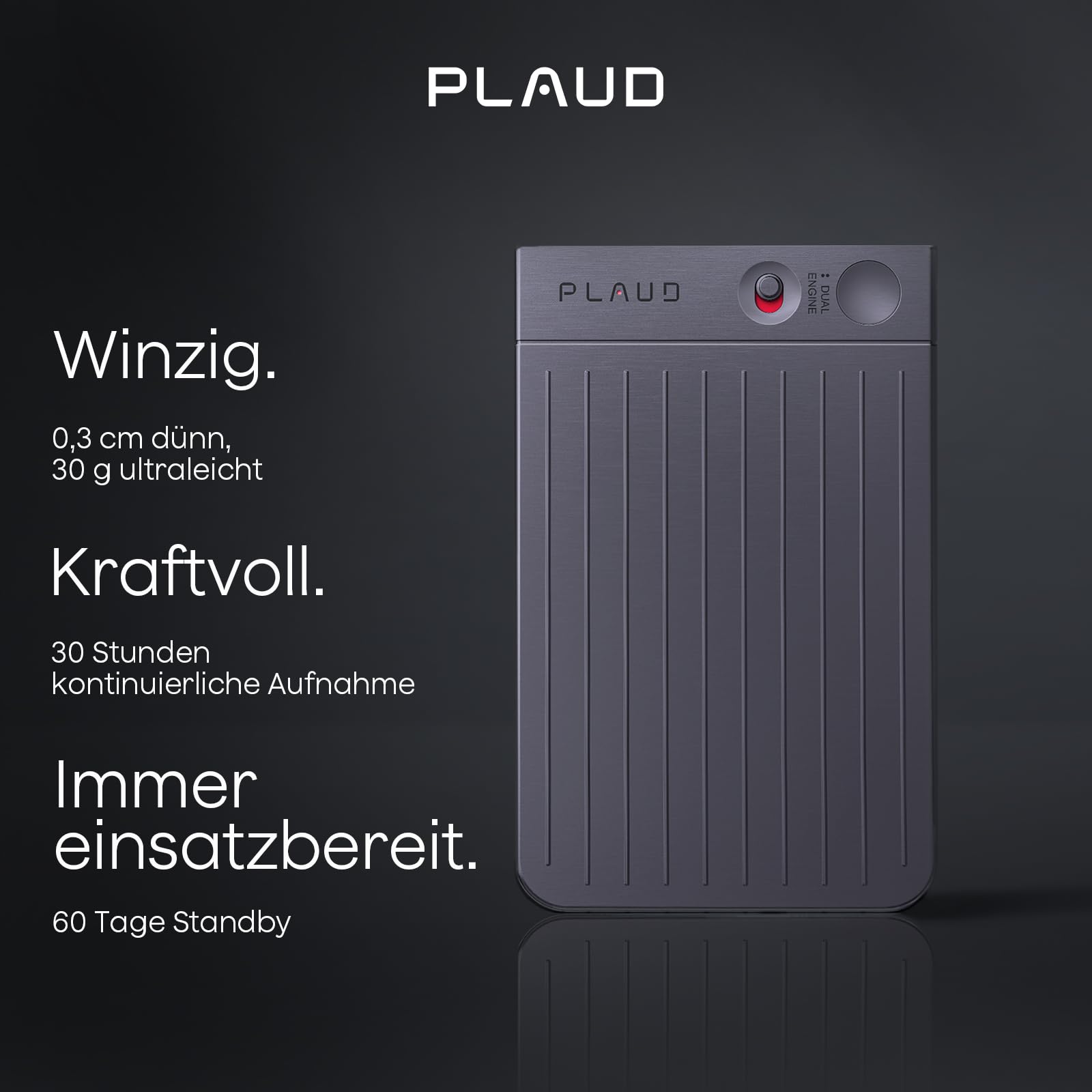 PLAUD NOTE AI Digital Voice Recorder, 64 GB Aufnahmegerät mit ChatGPT