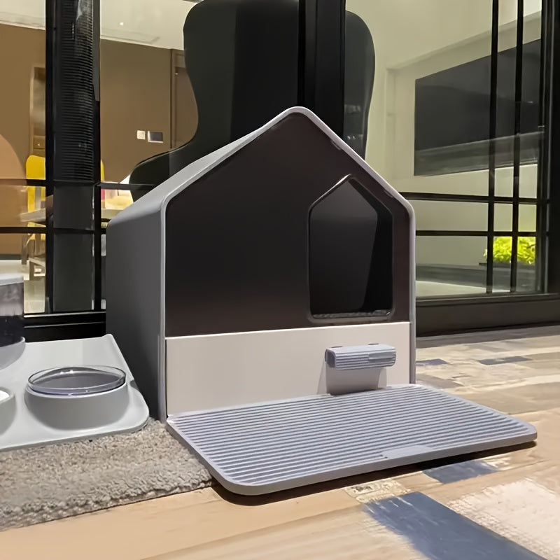 WhiskerWonders ABS Enclosed Cat Litter Box with Drawer, Large Feline Toilet