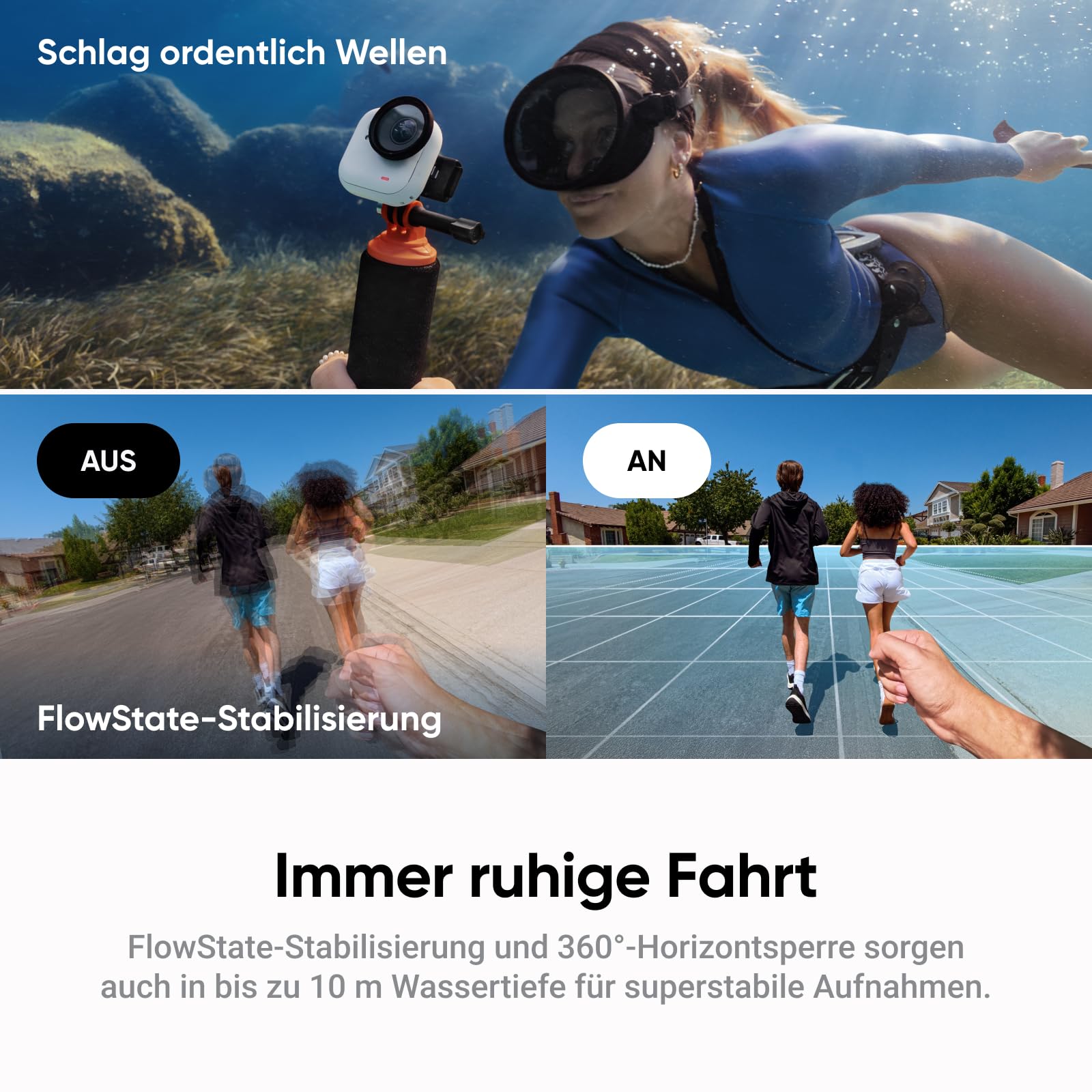 Insta360 GO Ultra Night Black - Mini caméra 4K mains libres, légère et mobile, idéale en basse lumière, partout, stabilisation FlowState, autonomie de 200 min, étanche à 10 m, idéale pour le vélo et la course à pied