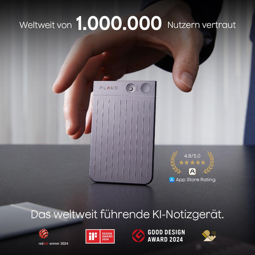 PLAUD NOTE AI Digital Voice Recorder, 64 GB Aufnahmegerät mit ChatGPT
