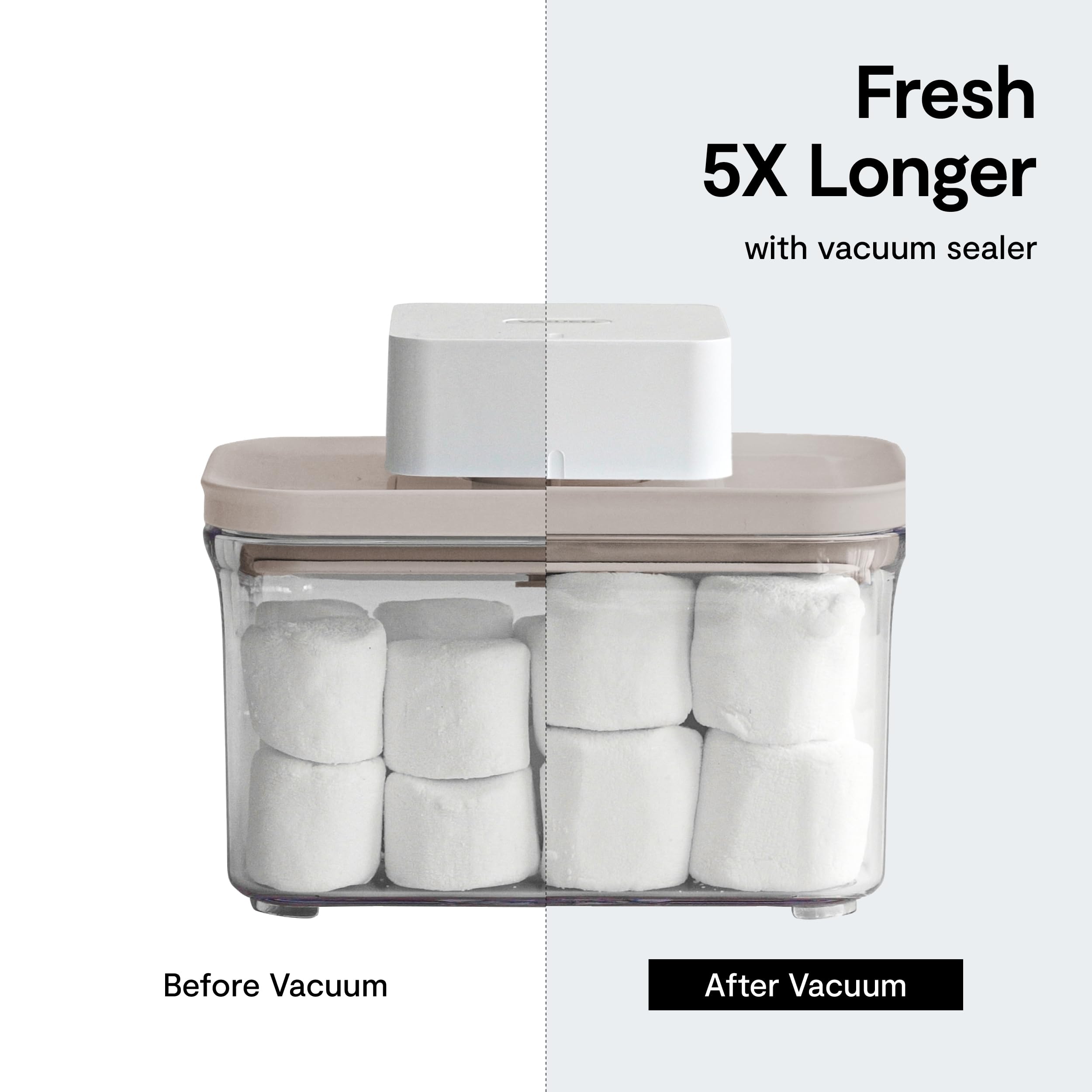 VAKUEN Premium Airtight Food Storage Containers, 4 Piece Set, Intelligent One Click Seal Lid, No Hinges, Patented Double Silicone Lining, 100% Leak-Proof, BPA-Free