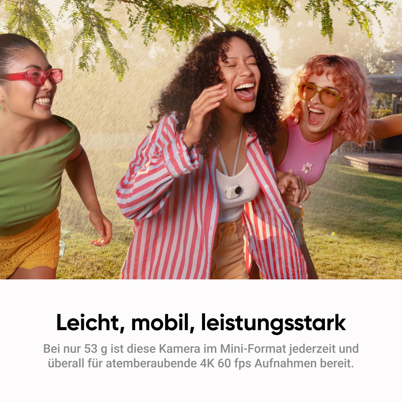 Insta360 GO Ultra Night Black - Mini caméra 4K mains libres, légère et mobile, idéale en basse lumière, partout, stabilisation FlowState, autonomie de 200 min, étanche à 10 m, idéale pour le vélo et la course à pied