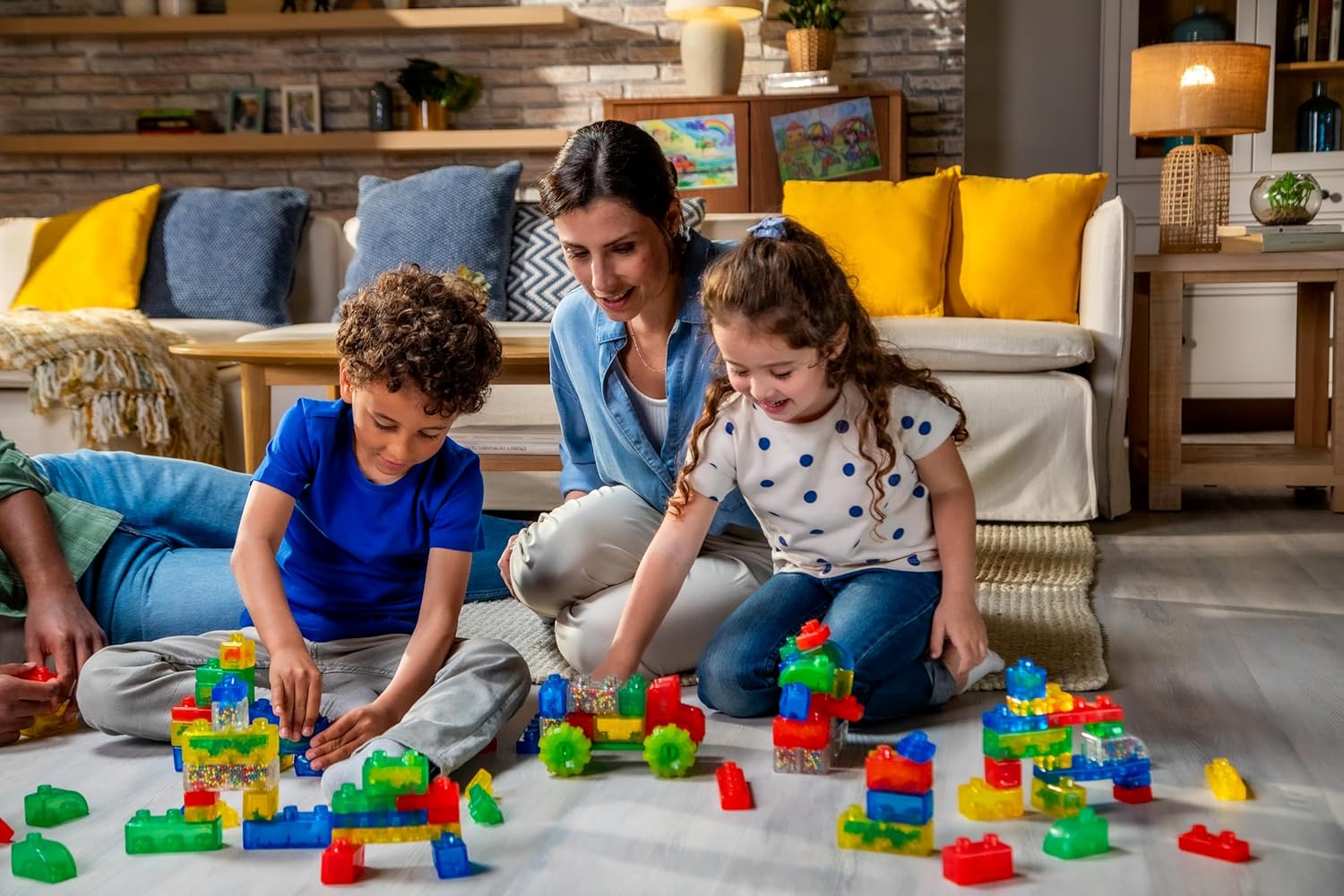 Jelly Blox – Kreativset, Bauspielzeug ab 2 Jahren, mit 20 Sinnesbausteinen, Konstruktionsspielzeug für Kinder, Sinnesspiel mit bunten Kacheln
