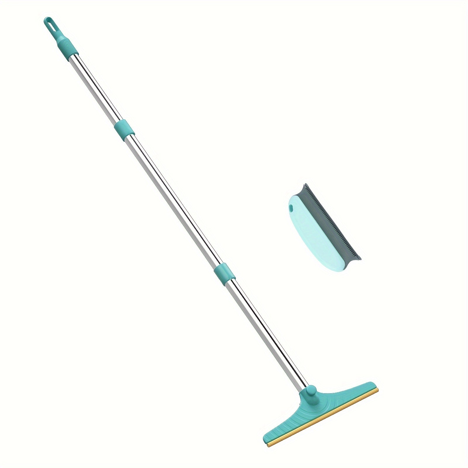 Tierhaarentfernungswerkzeug mit 114,3 cm verstellbarem Griff – Wiederverwendbarer Hunde- und Katzenhaarentferner, ausziehbarer Teppichschaberrechen, batterielos, ideal für Tierbesitzer, Kratzbäume zur Bodenreinigung