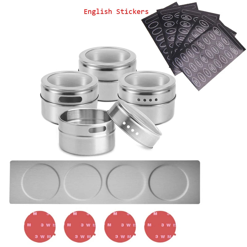 LMETJMA Magnetische Gewürzgläser mit Wandhalterung