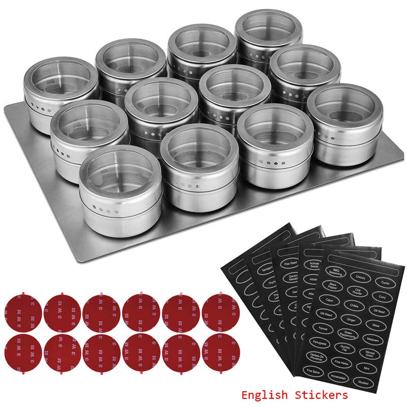 LMETJMA Magnetische Gewürzgläser mit Wandhalterung