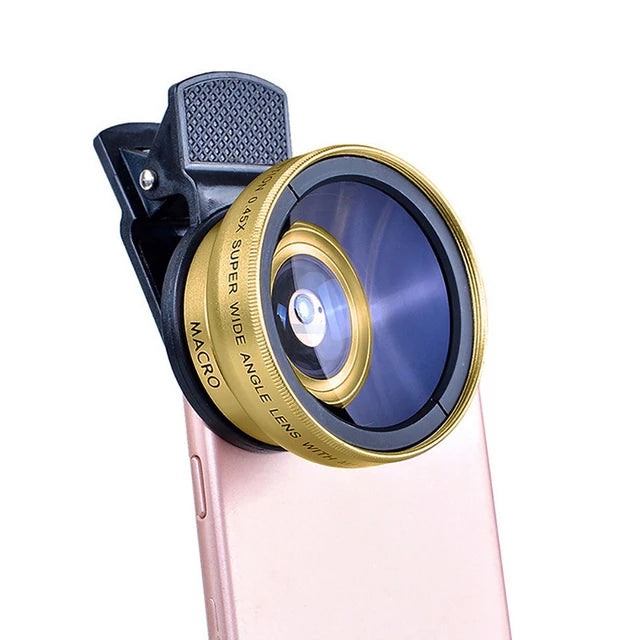 2 Funktionen Handyobjektiv, 0,45-fach Weitwinkelobjektiv & 12,5-fach Makro-HD-Kameraobjektiv, Universal für iPhone Android-Telefon Smartphone