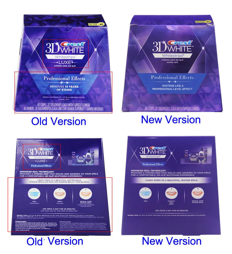 3D Weiße Zähne Whitestrips, Luxe Professionelle Wirkung, Original Mundhygiene Zahn, Zahnaufhellungsstreifen