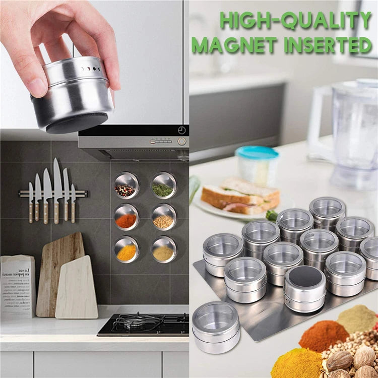 LMETJMA Magnetische Gewürzgläser mit Wandhalterung