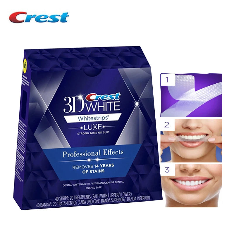 3D Weiße Zähne Whitestrips, Luxe Professionelle Wirkung, Original Mundhygiene Zahn, Zahnaufhellungsstreifen