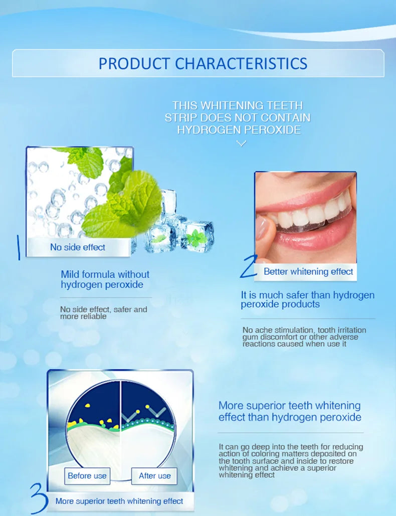 3D Weiße Zähne Whitestrips, Luxe Professionelle Wirkung, Original Mundhygiene Zahn, Zahnaufhellungsstreifen