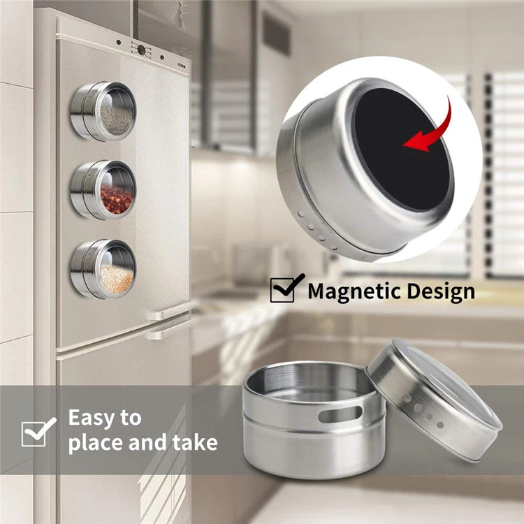 LMETJMA Magnetische Gewürzgläser mit Wandhalterung