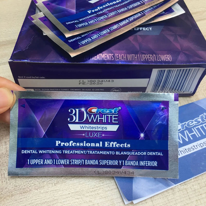 3D Weiße Zähne Whitestrips, Luxe Professionelle Wirkung, Original Mundhygiene Zahn, Zahnaufhellungsstreifen