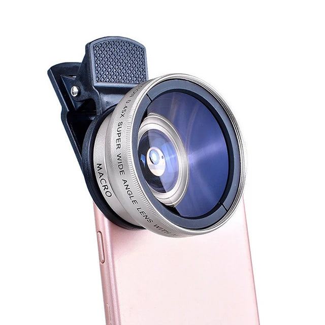 2 Funktionen Handyobjektiv, 0,45-fach Weitwinkelobjektiv & 12,5-fach Makro-HD-Kameraobjektiv, Universal für iPhone Android-Telefon Smartphone