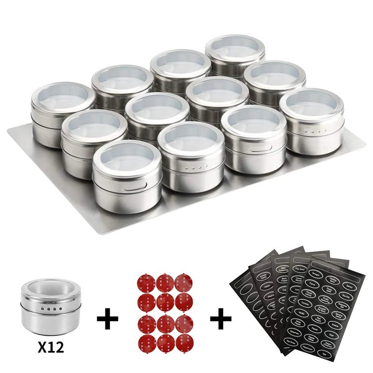 LMETJMA Magnetische Gewürzgläser mit Wandhalterung
