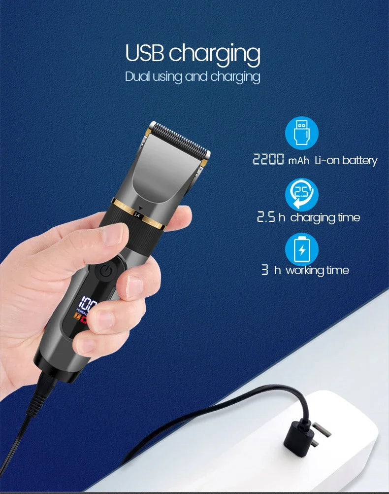 Professioneller Haarschneider, wiederaufladbarer elektrischer Trimmer für Männer