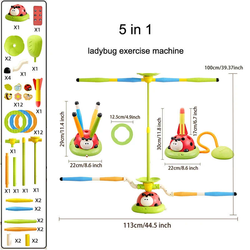 4 Arten Marienkäfer, Multifunktions-Trainingsgerät, Ferrule Jump Rocket Launcher, Spielzeug, Sport Unterhaltung, Spiel Outdoor Educational