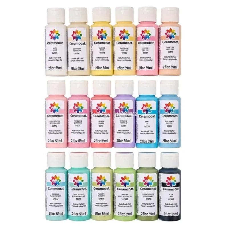 59 ml 16/18 Farben/Set, mattes Acrylpigment auf Wasserbasis, DIY, kreative Modellierung, Aromatherapie, Gips-/Tonarbeiten, Farbfarbe