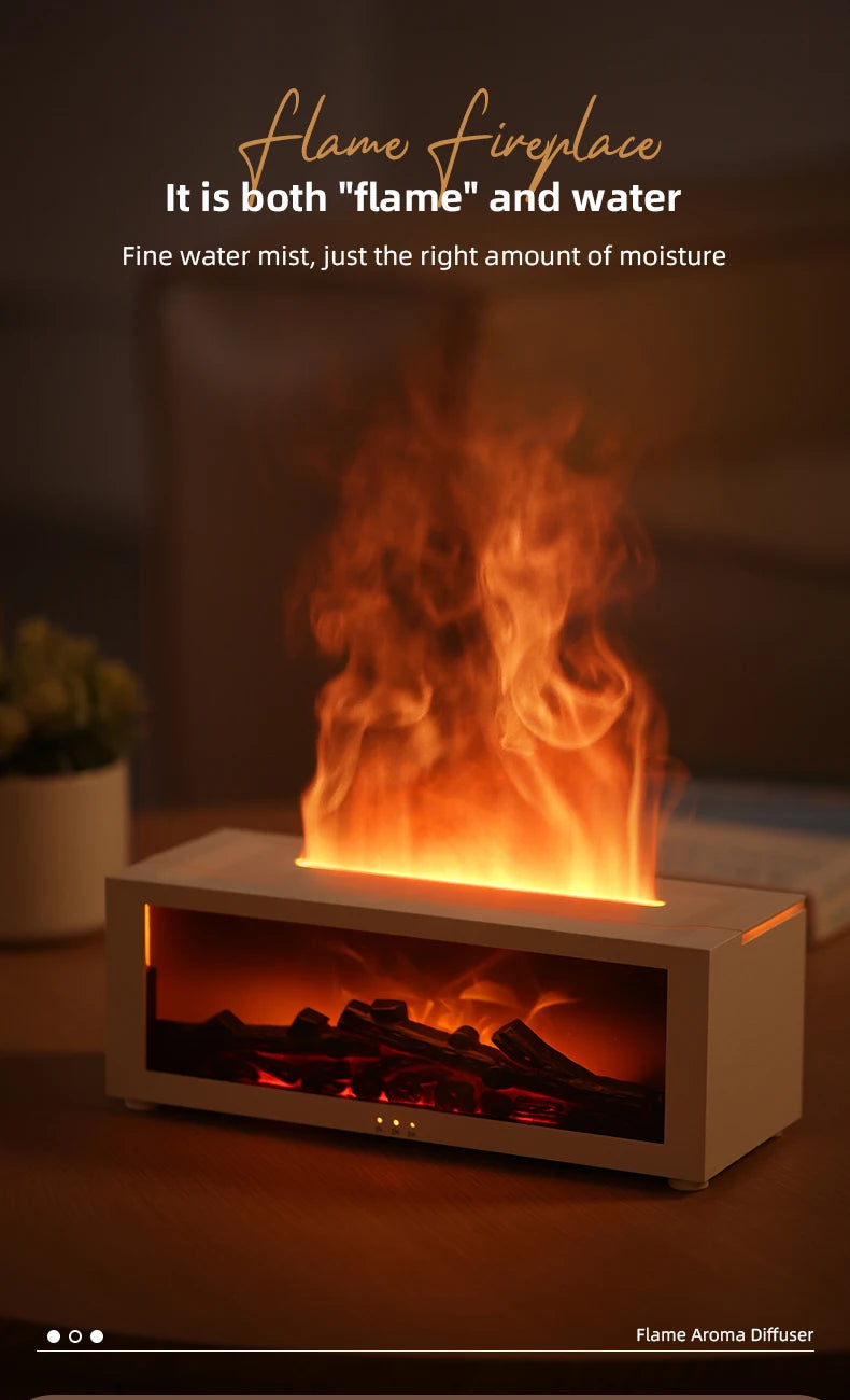 Kamin-Aroma-Diffusor für ätherische Öle, bunter Flammen-Luftbefeuchter mit Timer-Fernbedienung für Zuhause, Schlafzimmer, Büro, Festival, Geschenke