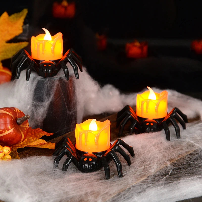 1 STÜCKE Halloween Dekorationen LED Kerze Licht, Kunststoff Spinne Kürbis Lampe, für Home Bar, Spukhaus Halloween Party Decor