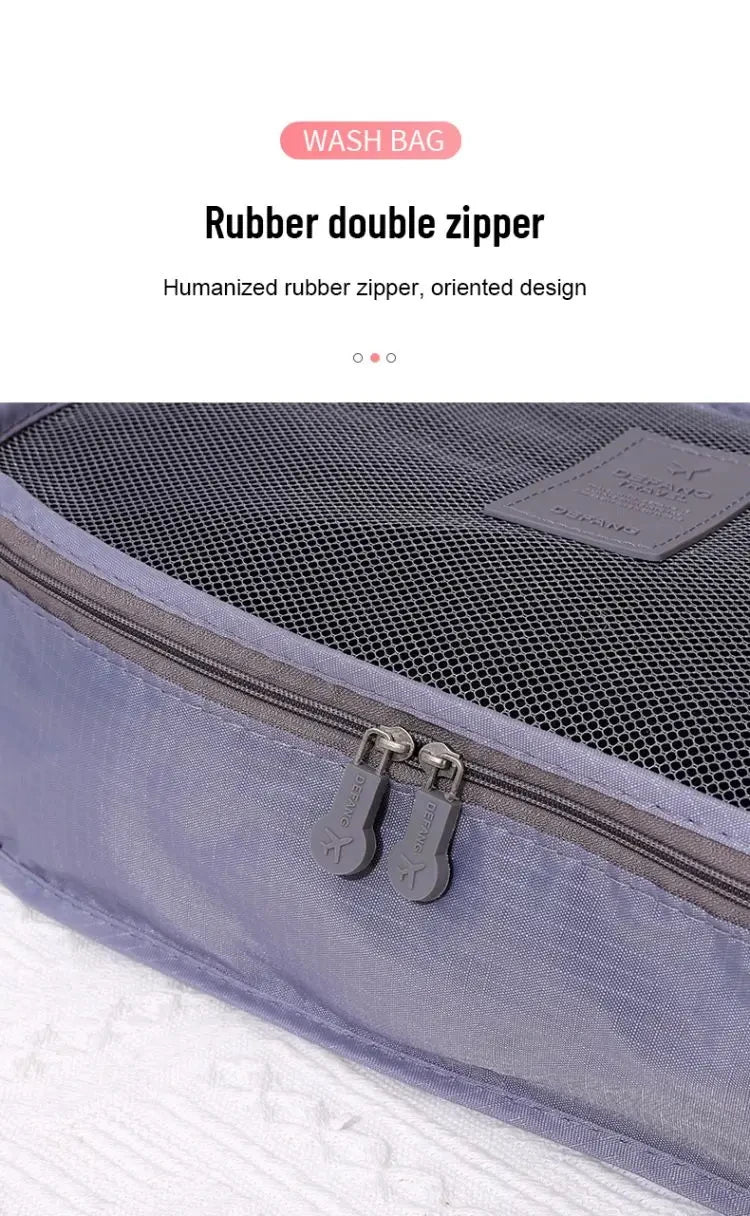 6 Teile/Satz, Rosa/Blau/Grau Reise Tasche, Große Kapazität, Wasserdichte Gepäck, Kleidung/ Unterwäsche Tasche, Tasche mit Zipper