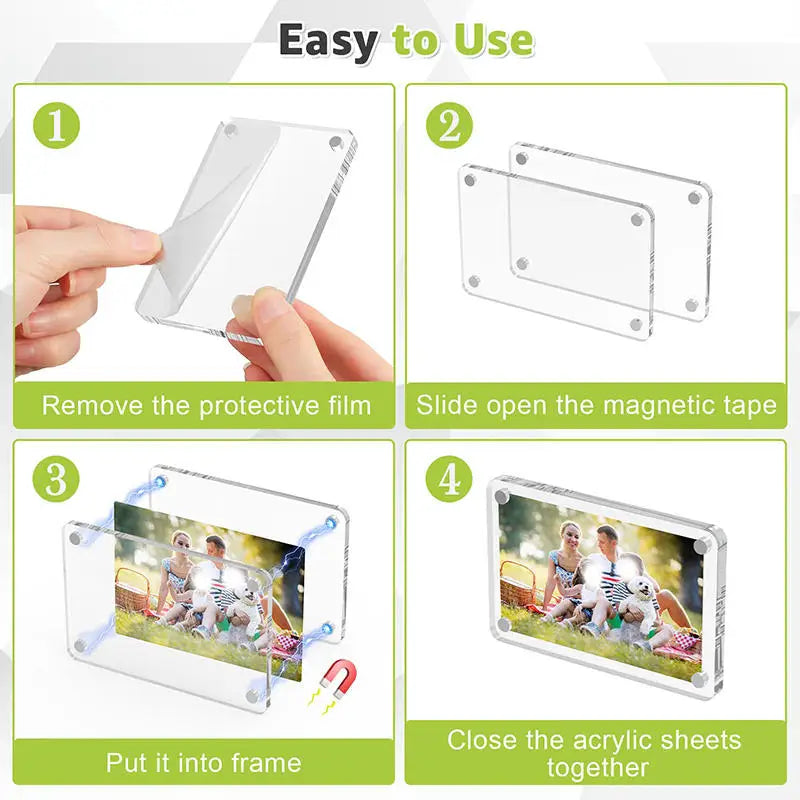 1/3/4 Zoll Acryl-Fotorahmen, Acryl-Kühlschrank-Bilderrahmen, Mehrzweck-Bilderrahmen für Haushaltsdekorationshalter