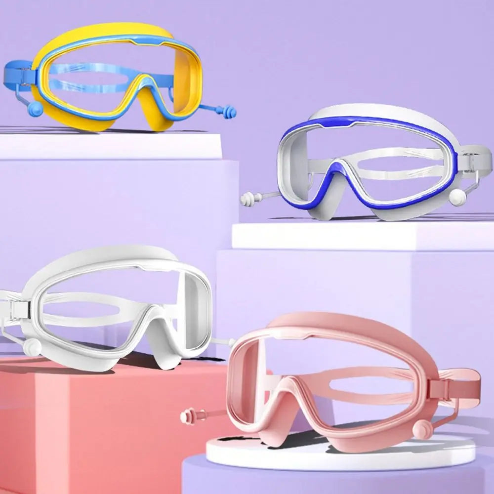 Schwimmbrille für Kinder im Alter von 3–15 Jahren, beschlagfrei, auslaufsicher, transparent, für Jungen und Mädchen, für Pool und Strand