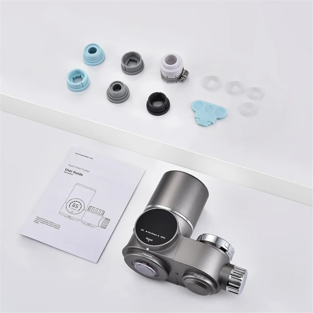 A42F Wasserhahn-Wasserfilter für Spüle, LED-Anzeige, Wasserreiniger für Wasserhahn, Wasserhahnmontage, Leitungswasserfiltersystem für die Küche