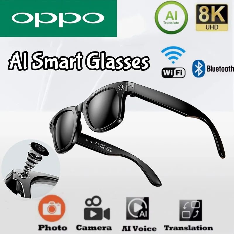 OPPO 2025 100 MP Kamera, intelligente KI-Brille, wasserdicht, Bluetooth, Anruf, Musik spielen, intelligente Brille, Bilder identifizieren, verwenden Sie ChatGPT