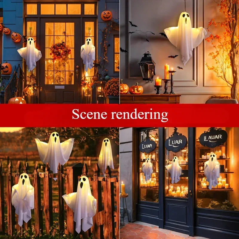 Halloween Party LED Glow, Ghost Home Indoor Outdoor Dekoration, Lieferungen 2024, Spukhaus Bar Hängende Horror Requisiten mit Lichtern