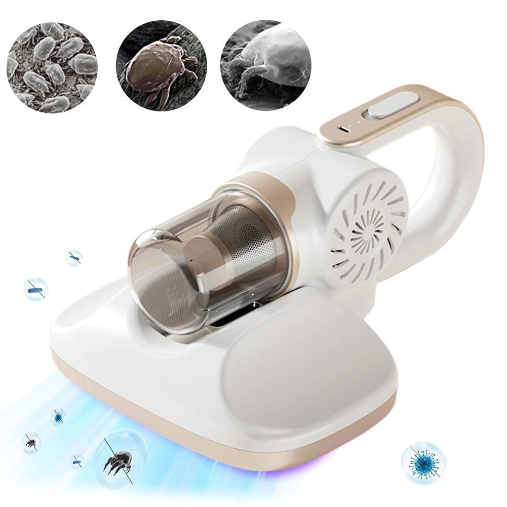 85000 Pa Handstaubsauger mit UVC-Licht, kabellose Staubmilbenentfernung, wiederaufladbarer USB-Smart-Staubsauger zur Bettreinigung