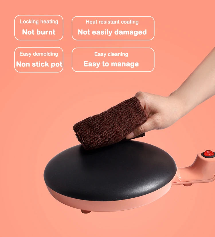 220 V Elektrische Crepe Maker Frühling Rollen Pfannkuchen Maschine Antihaft-Grillplatte Backform Kuchen Pizza Maker Leichte Lebensmittel BBQ Braten Pan