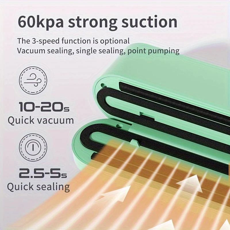 Vakuumiergerät Ein multifunktionales Lebensmittelversiegelungsgerät, kabelloses USB-Aufladen mit versiegelten externen Saug- und Inflationsfunktionen