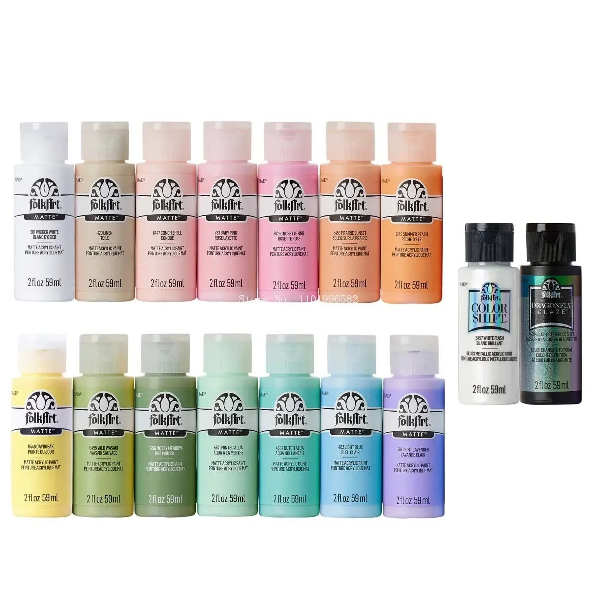 59 ml 16/18 Farben/Set, mattes Acrylpigment auf Wasserbasis, DIY, kreative Modellierung, Aromatherapie, Gips-/Tonarbeiten, Farbfarbe