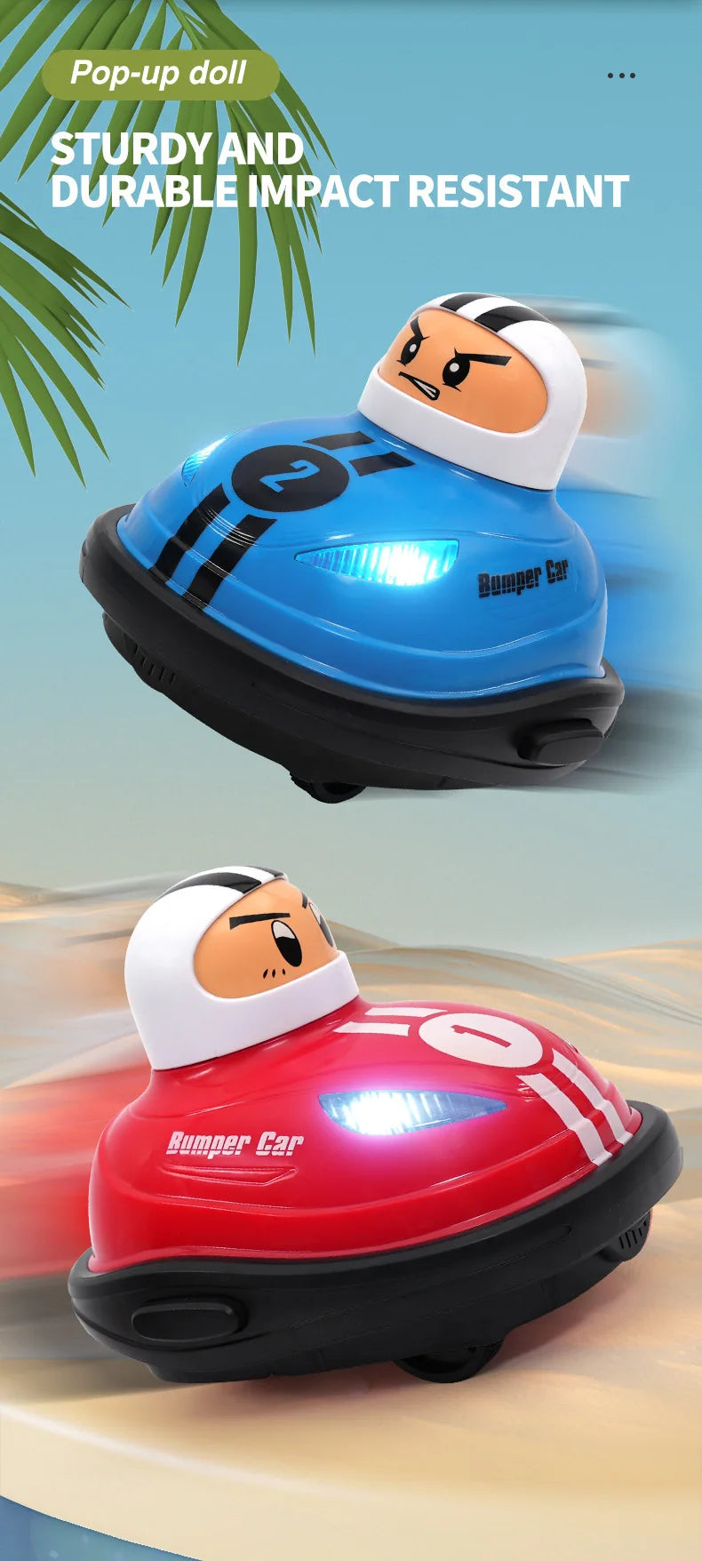 Kinder Duo Spielzeugauto, Kampfspiel Super Autoscooter, Kampf Pop-Up-Puppe, Crash Bounce Auswurf, Licht Kinder Fernbedienung, AUTOS Geschenke