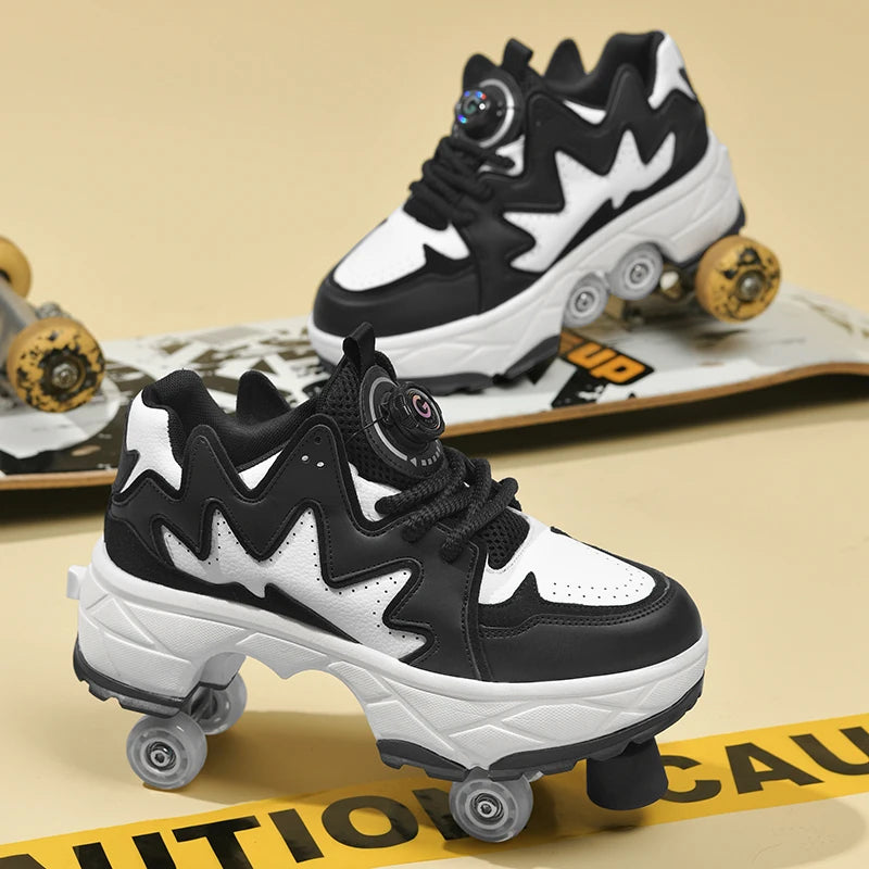 Kinder-Rollschuhe mit Allradbremsen, neue Leder-Rollerblades für Kinder
