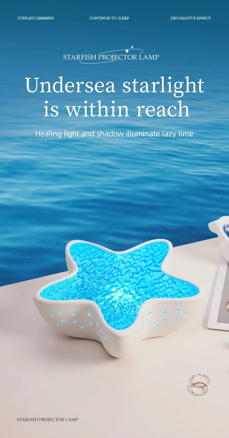 Seestern LED Tisch Lampe Aurora Projektor Lampe Starry Sky Nordlicht Nacht Lampen Schlafzimmer Dekoration Atmosphäre Nacht Licht