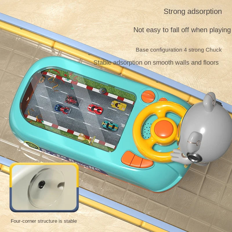 Kinder-Lenkrad-Fahrspielzeug Dodge-Fahrzeug, elektronisches Simulations-Abenteuerspiel mit Musik-Soundeffekten