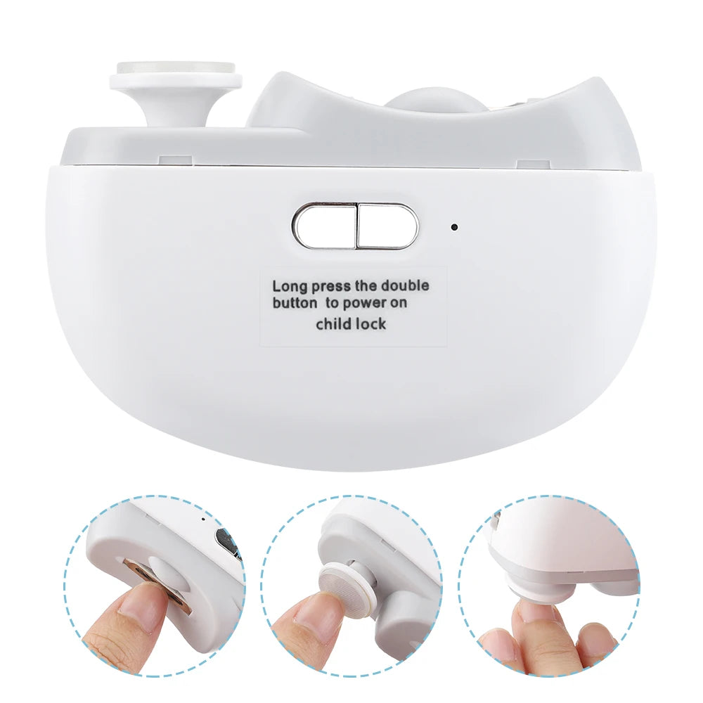 Elektrischer Nagelknipser, automatischer Aniküre-Trimmer mit Licht, für Erwachsene, Baby, Fingernagel, Zehenschere, Pediküre, Polieren, Nagelschneider