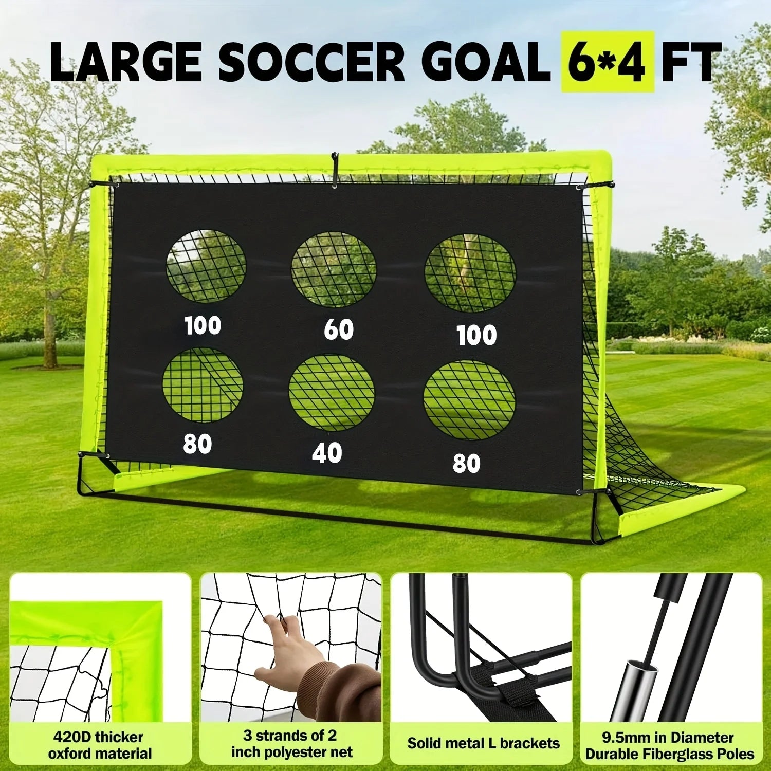 Tragbare Pop-up-Fußball-Target-Trainingsausrüstung mit verschiedenen Konfigurationsmodi; Torset geeignet für Outdoor-Sportarten; Fußball