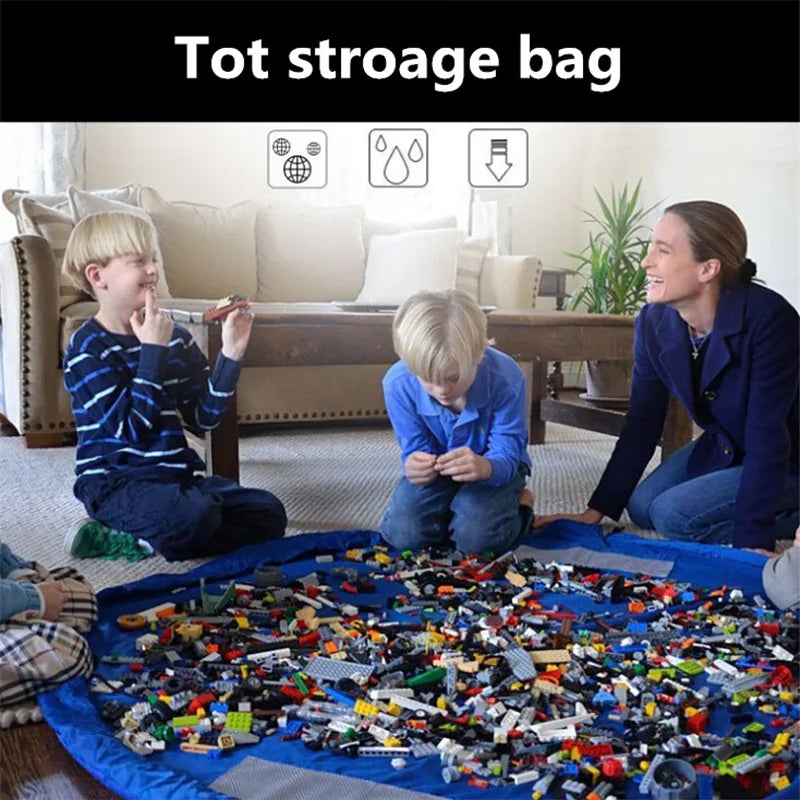 Kinderspielzeugkissen, Spielzeug-Aufbewahrungstasche, Große saubere Spielunterlage, Robuste Baustein-Spielzeug-Aufbewahrungstasche, Outdoor-Matte