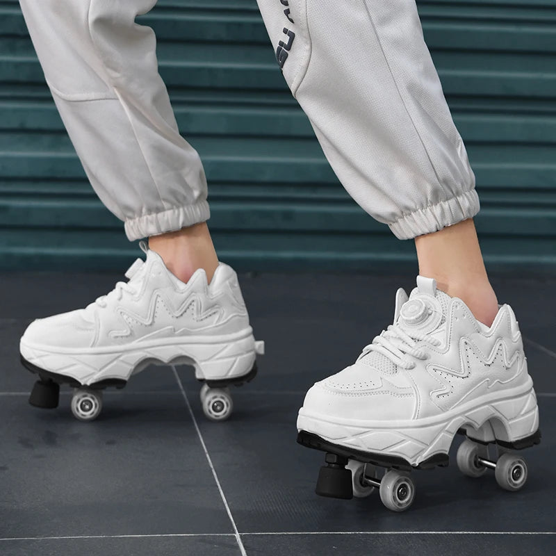 Kinder-Rollschuhe mit Allradbremsen, neue Leder-Rollerblades für Kinder