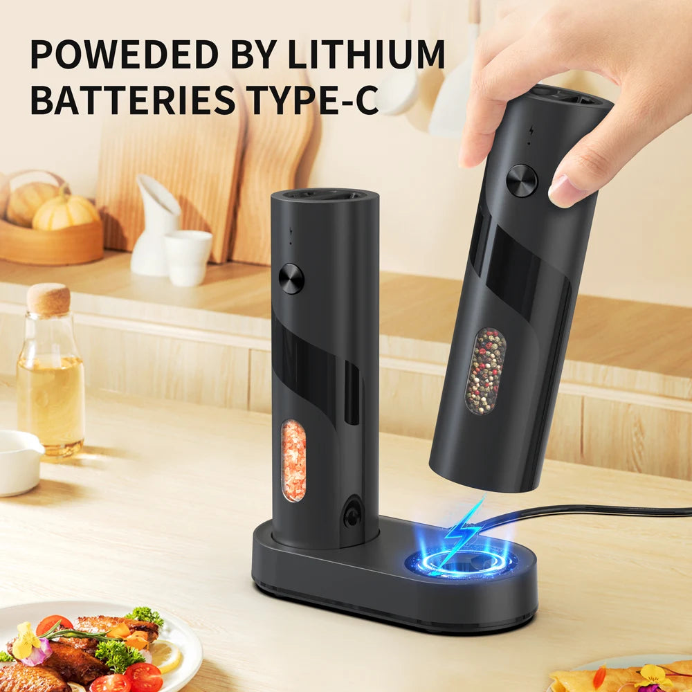 110 ml wiederaufladbare elektrische Salz- und Pfeffermühlen-Schüttler, USB, automatisch einstellbare Grobheit, Gewürzmühlen für Küchenhelfer